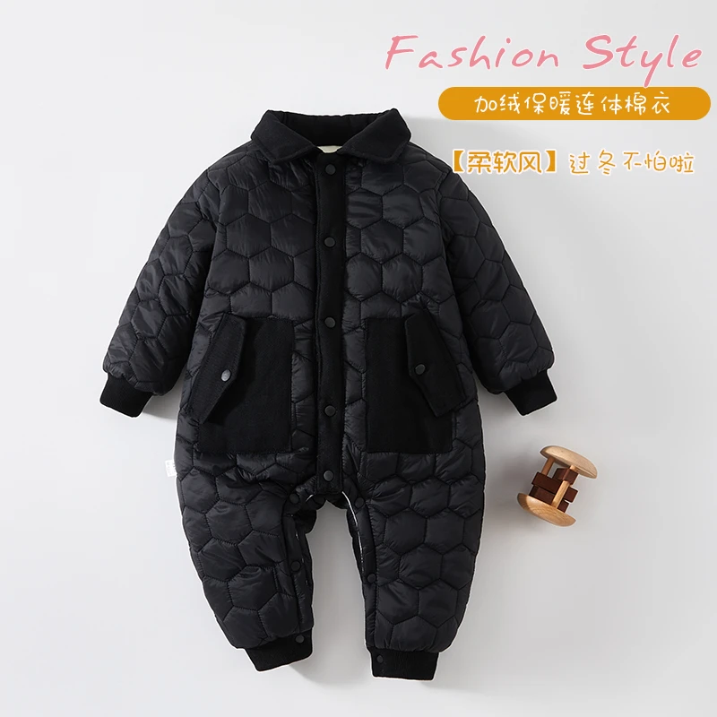 琳小姐 婴儿棉衣儿童冬季连身衣宝宝爬服加绒过冬婴儿棉衣新生儿