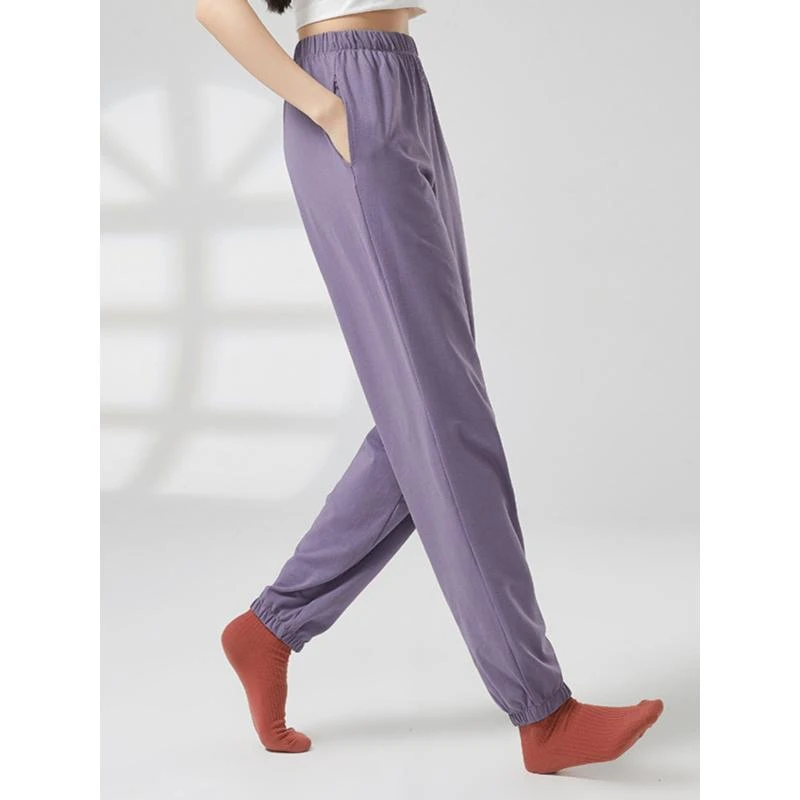 男女秋冬现代舞练功服收口舞蹈裤形体束腿萝卜裤爵士基训长裤全棉