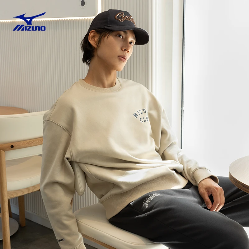 Mizuno/美津浓秋冬男女宽松版型针织圆领套头衫时尚HERITAGE系列