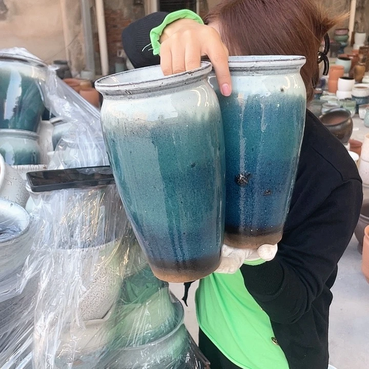 红陶瑕疵口14高27