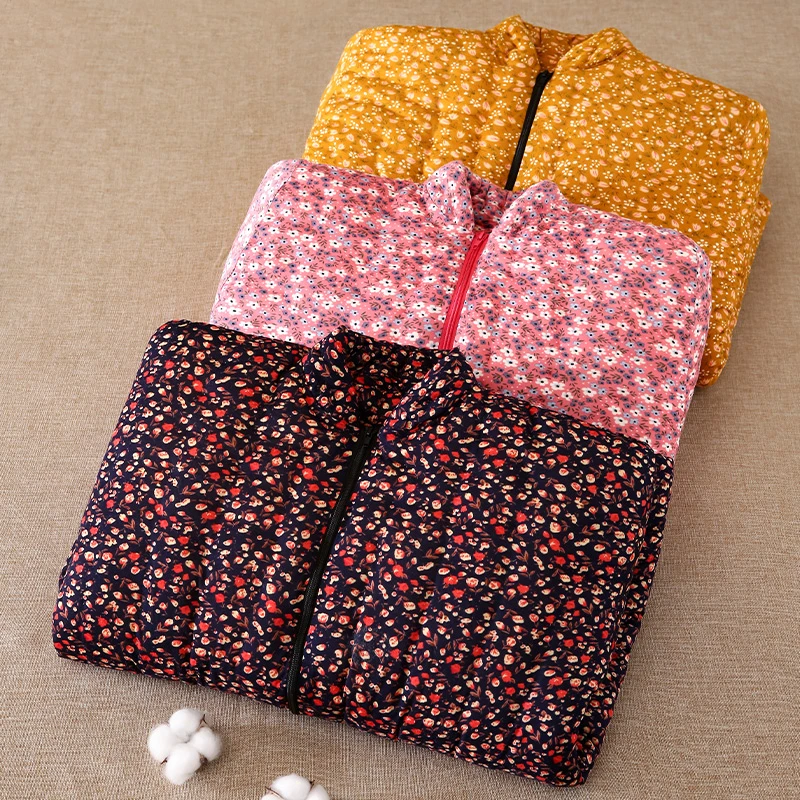 棉花内胆棉服手工棉衣 女士加厚保暖上衣 新中式过年拜年服冬