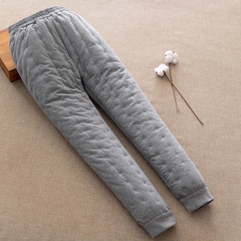 棉花手工加厚男棉裤 中老年内穿保暖裤 男士防寒高腰弹力裤子冬