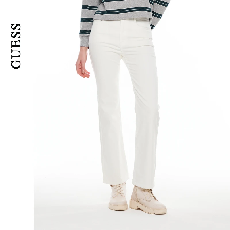 GUESS 女士纯色百搭简约水洗直筒牛仔裤-OO4W6195