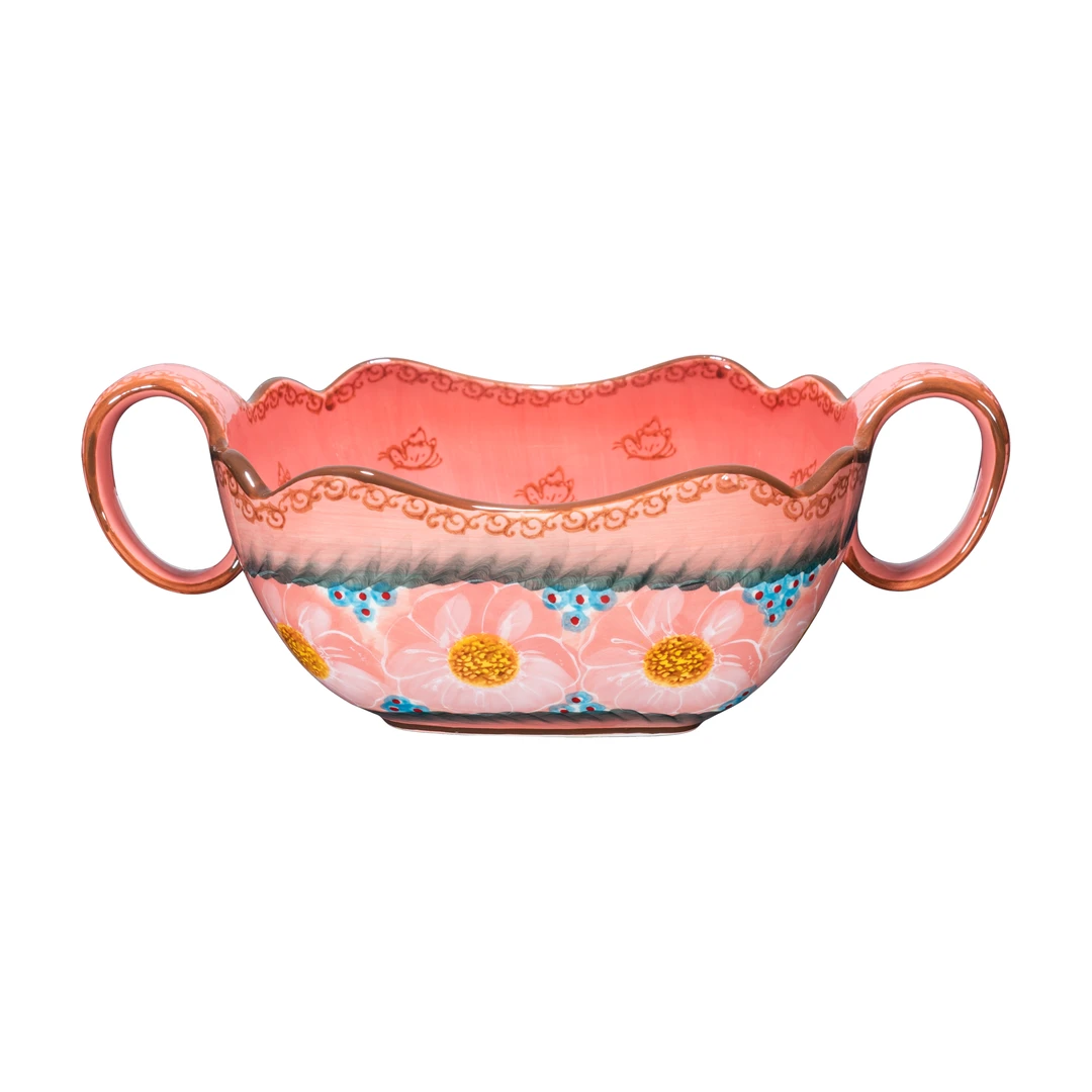 【SILESIA/出口原单】樱花雪月-12寸方形曲把锅/配中勺