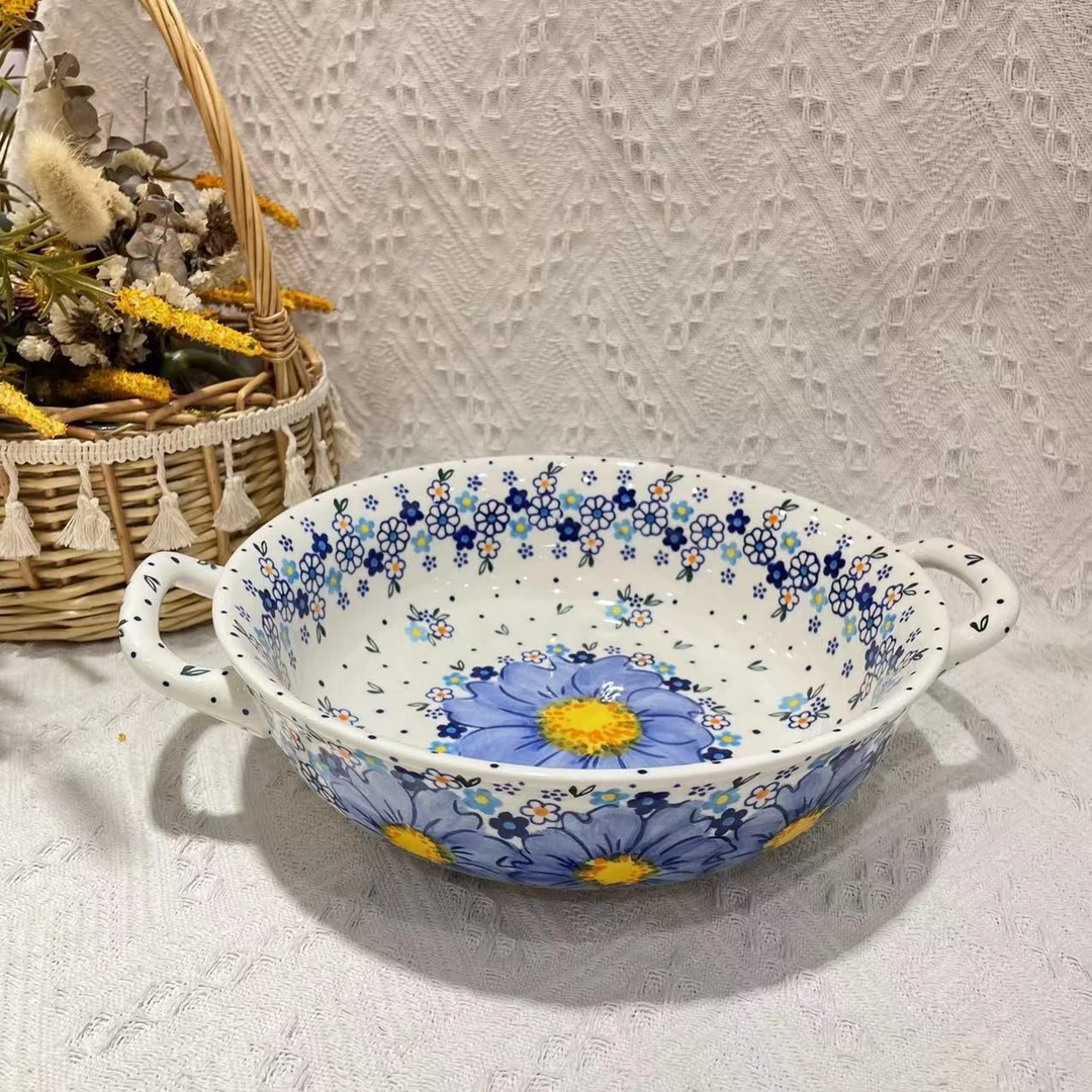 【SILESIA/出口原单】手绘勿忘我-12英寸双耳大汤碗