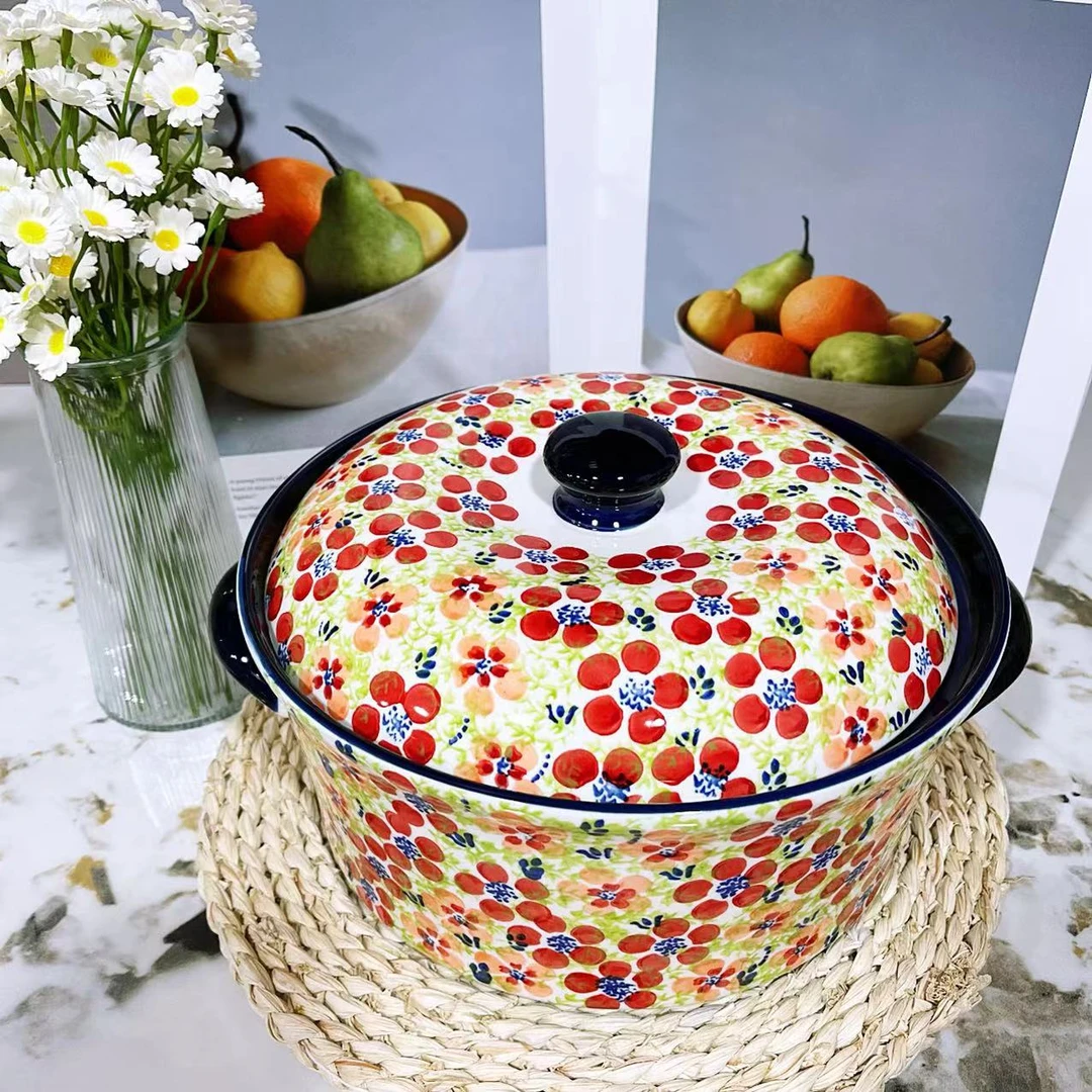 【SILESIA/出口原单】手绘碧丝粉黛-10.5带盖汤锅/中号白勺