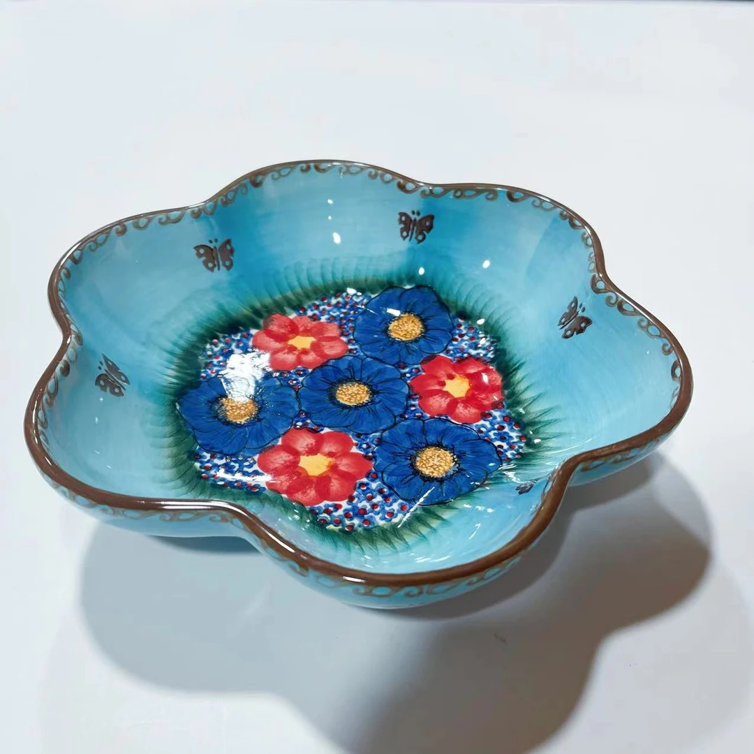 【SILESIA/出口原单】手绘琉璃蓝-六角碗