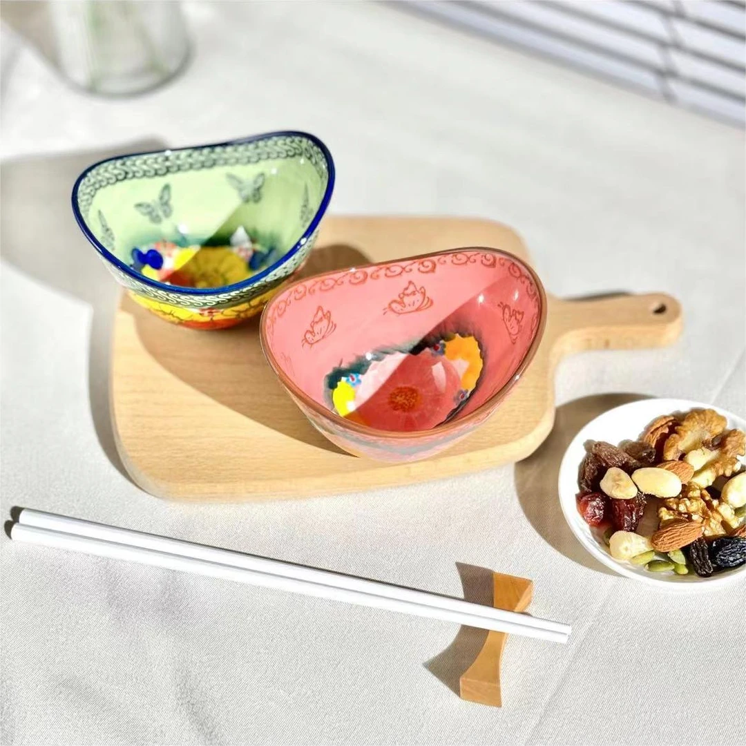 【泡芙专属】西里西亚手绘樱花雪月/莫妮卡-4.5英寸元宝小碗