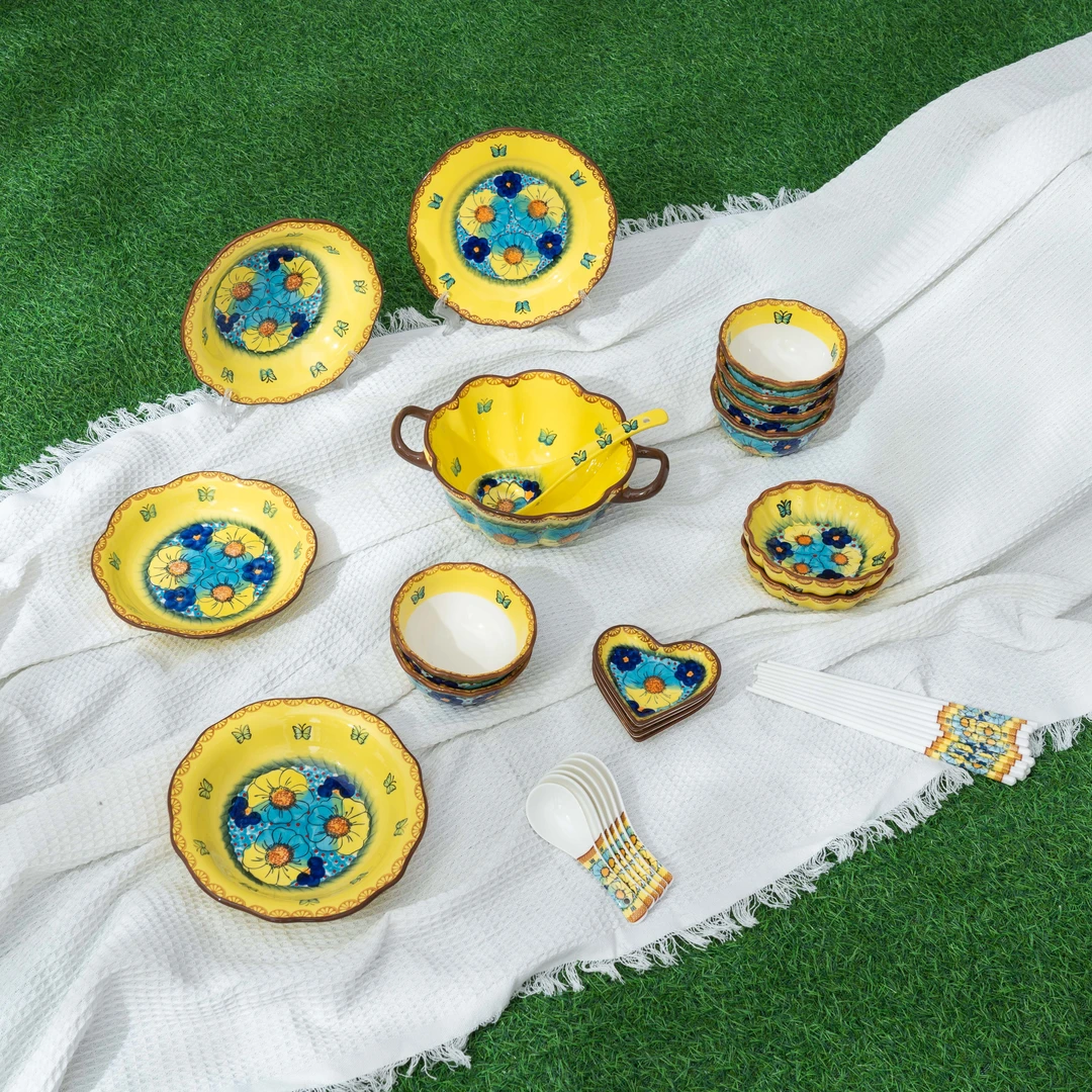 【SILESIA/出口原单】琉璃黄彩套装六人食-32套