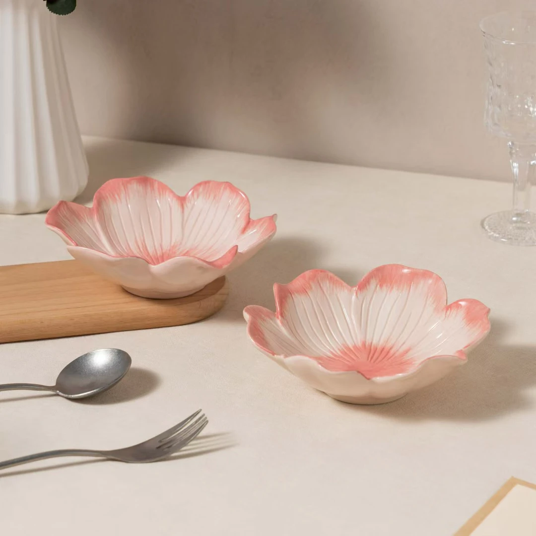 【泡芙专属】西里西亚手绘粉玉白菜-白菜碟两个装