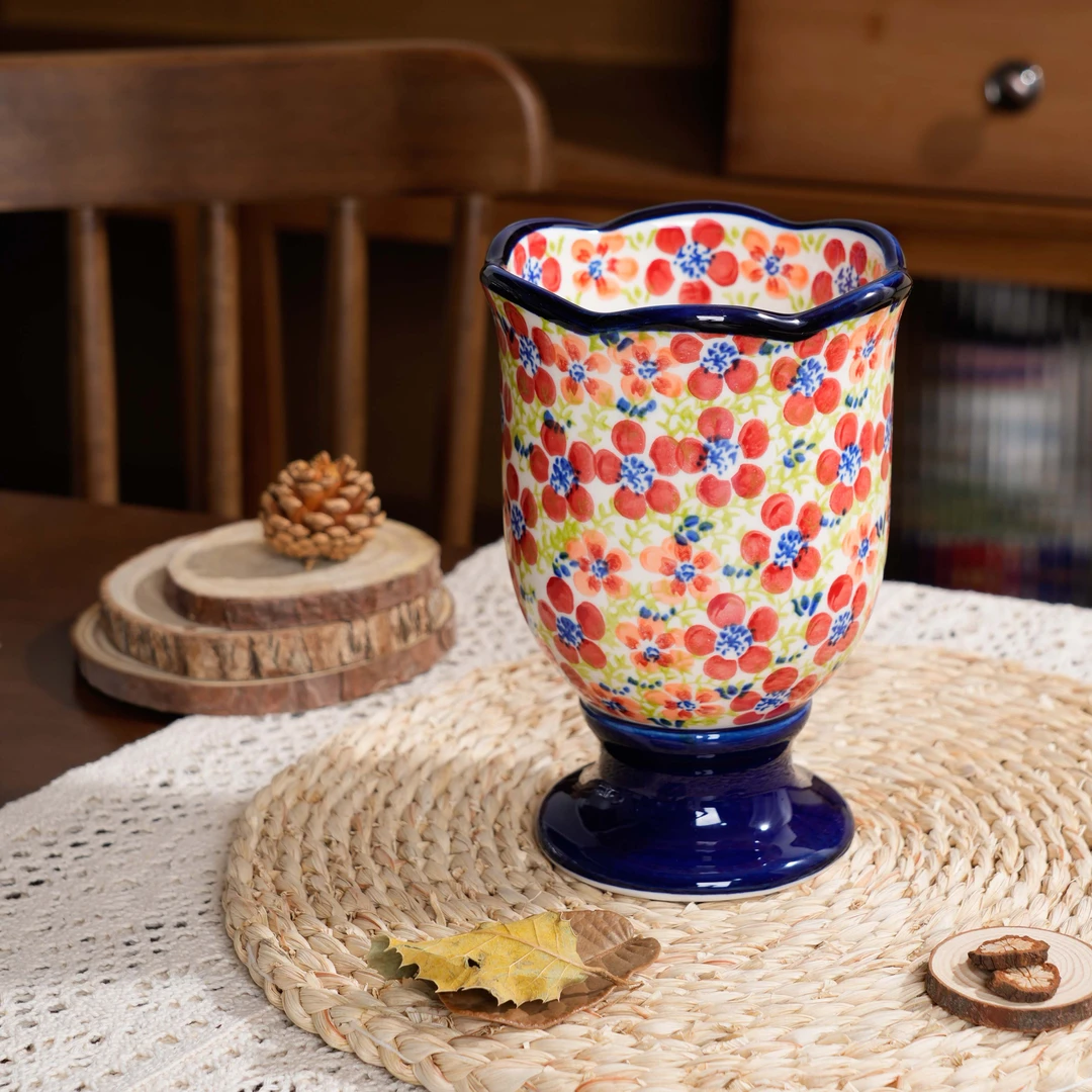 【泡芙专属】手绘碧丝粉黛-高脚筷子筒（大号）