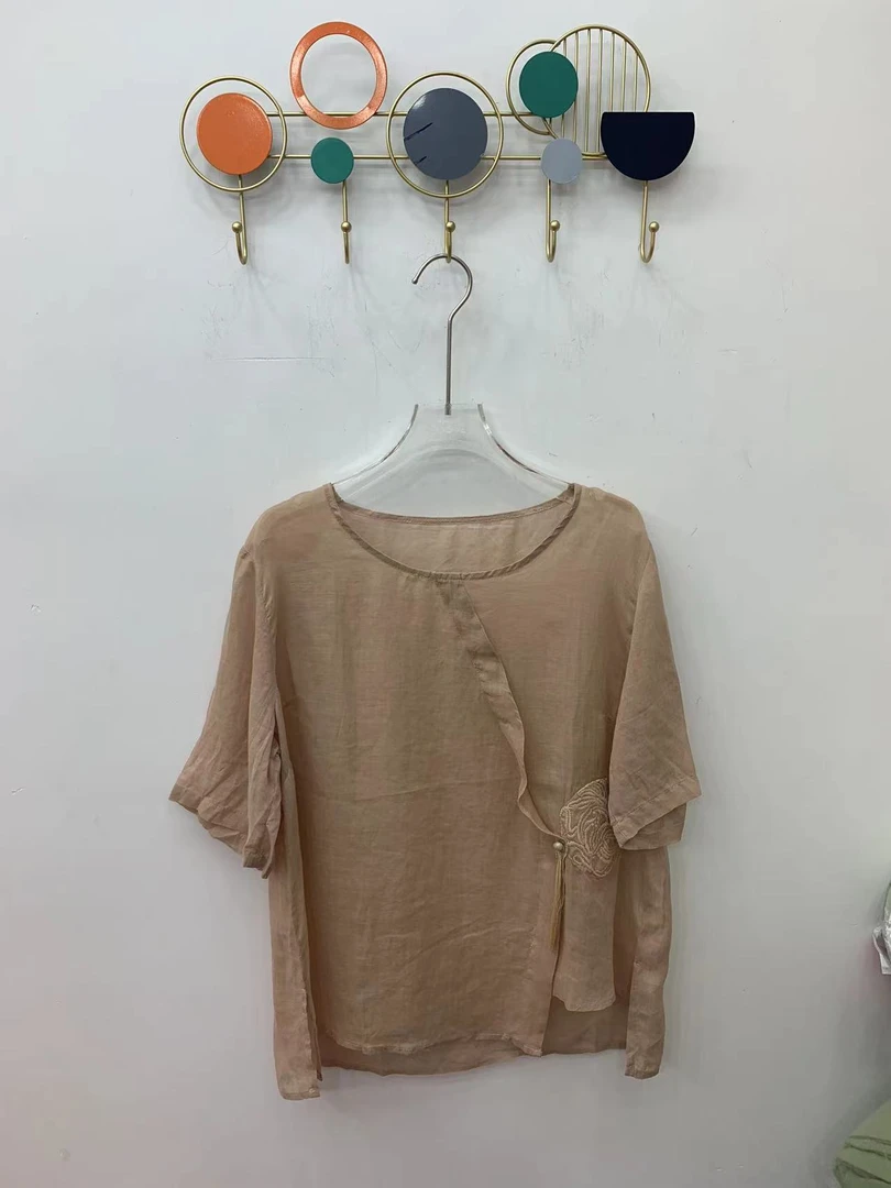 娜娜家秋季刺绣T恤时尚百搭9905款