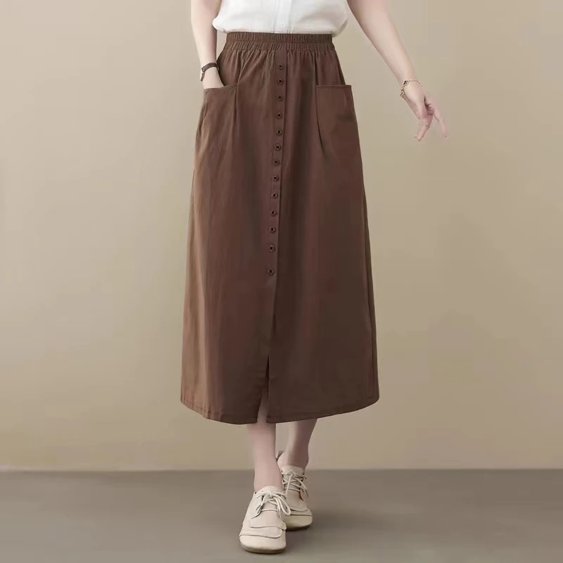 娜娜家秋季新款休闲百搭时尚工装半身裙22221