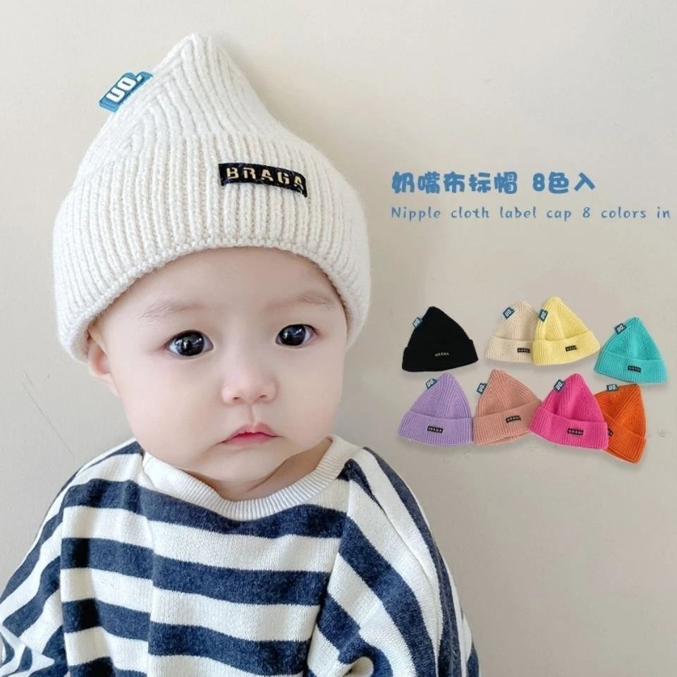 宝宝帽子毛线帽秋冬季婴儿0-9个月女童男童冬天可爱超萌保暖帽2岁