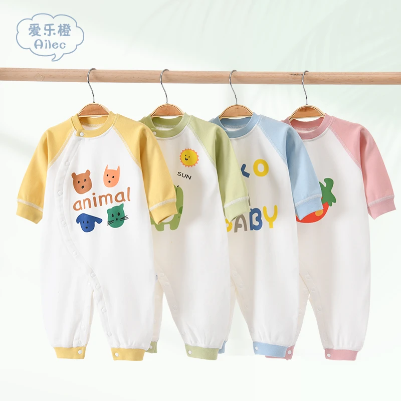 婴儿秋季连体衣无骨春秋宝宝睡衣冬季新生儿婴儿衣服秋装哈衣爬服