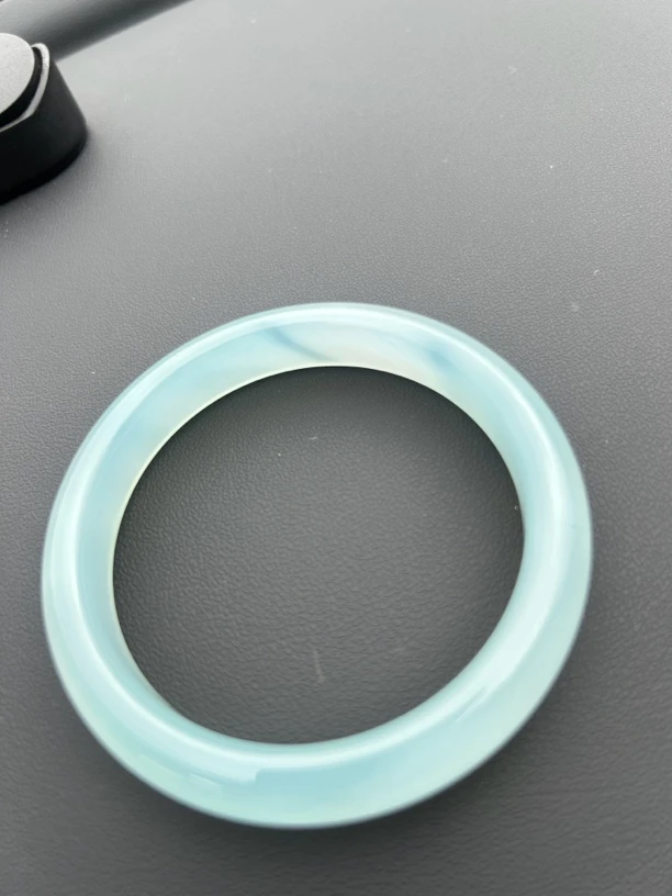 钨金石英石手链 晴水蓝玉手镯天然