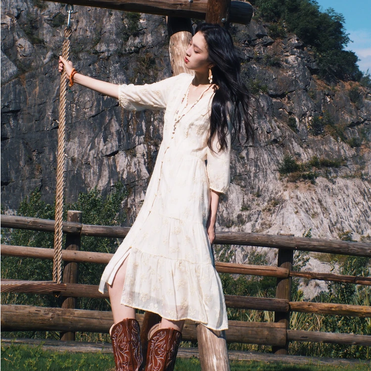 【情调文艺】菀壹2025春季新款连衣裙Q01510431