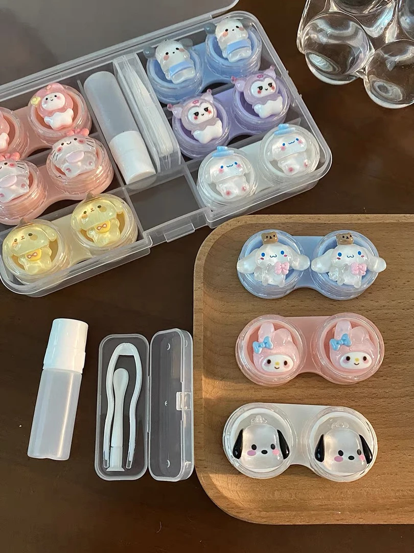 【琳琅满目文具专属】两副装近视眼镜盒拧盖高级感便携按扣美瞳盒子