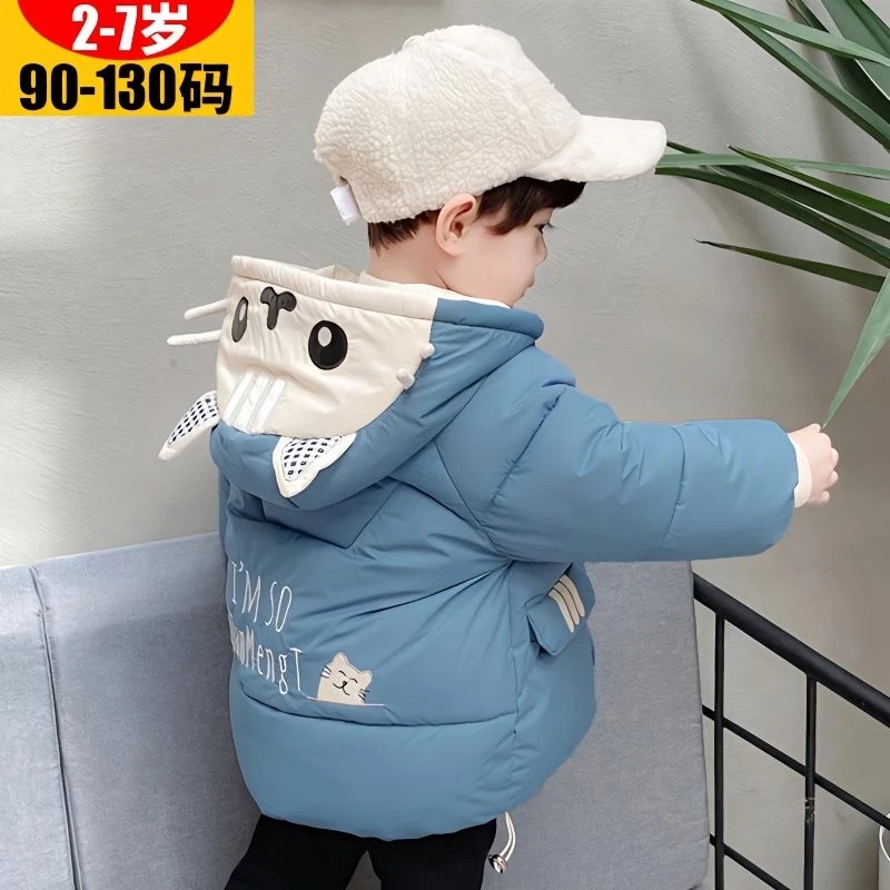 新品巴拉巴拉男童帅气卡通棉衣2-3-4-5岁6洋气冬装外套宝宝棉袄儿
