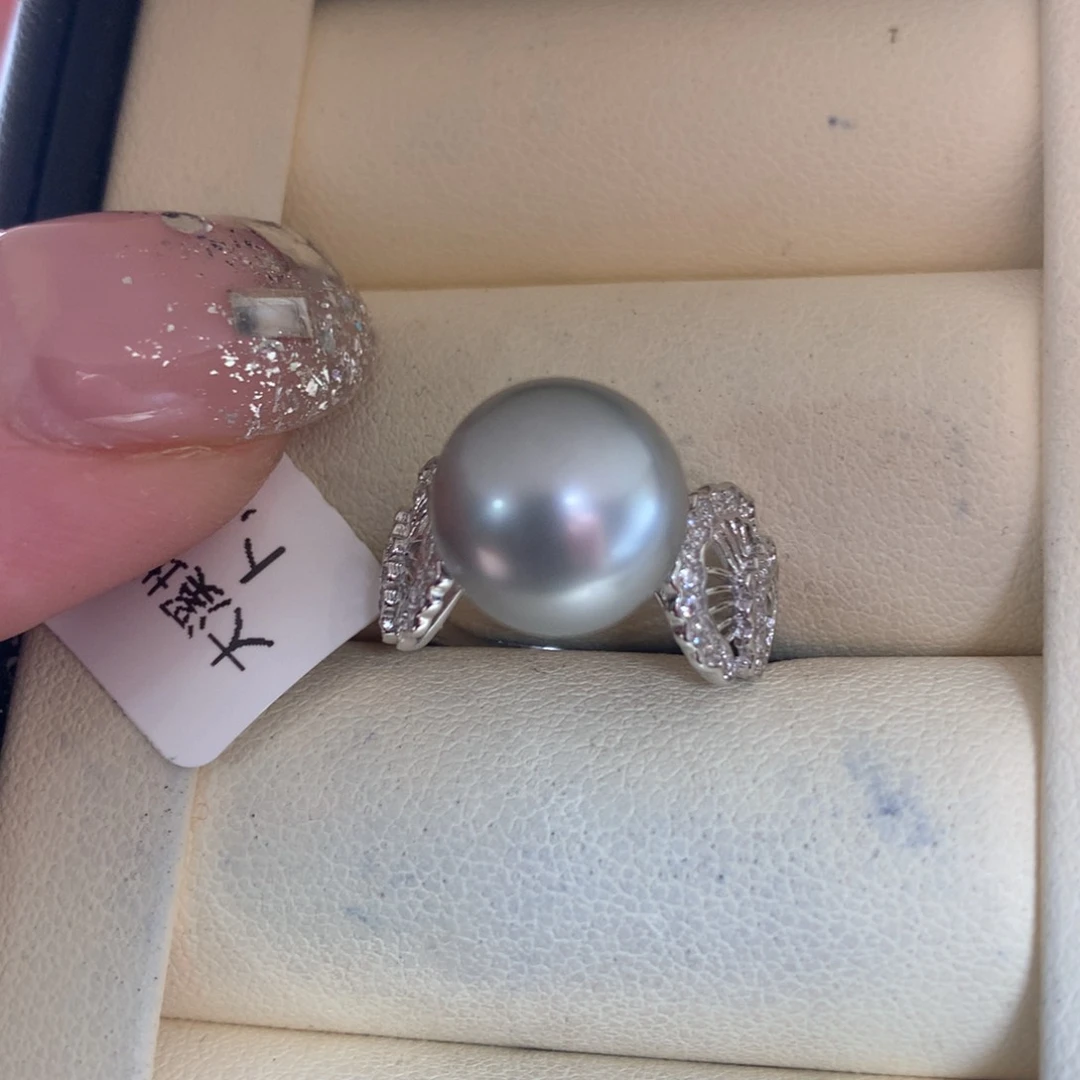 海水珍珠戒指银S925镶嵌