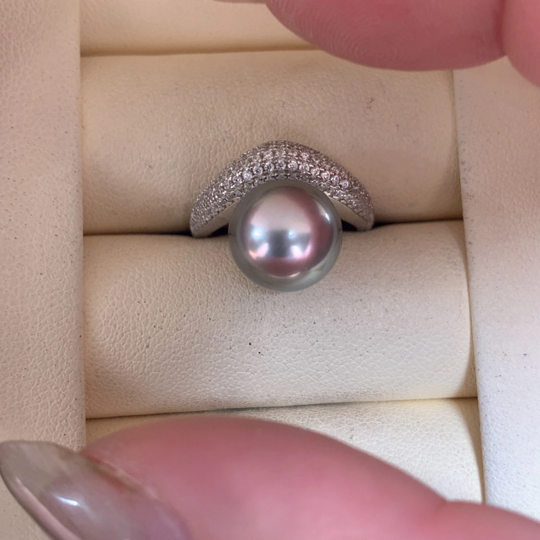 海水珍珠戒指银S925镶嵌