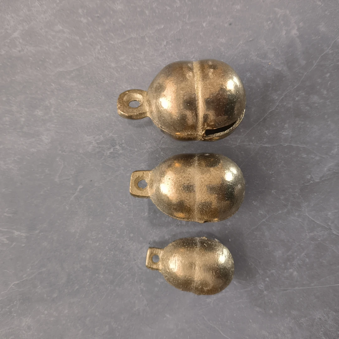 三个装宠物铜铃铛 5cm,2.5cm,2.0cm纯铜狗铃铛猎犬清脆响亮挂铃