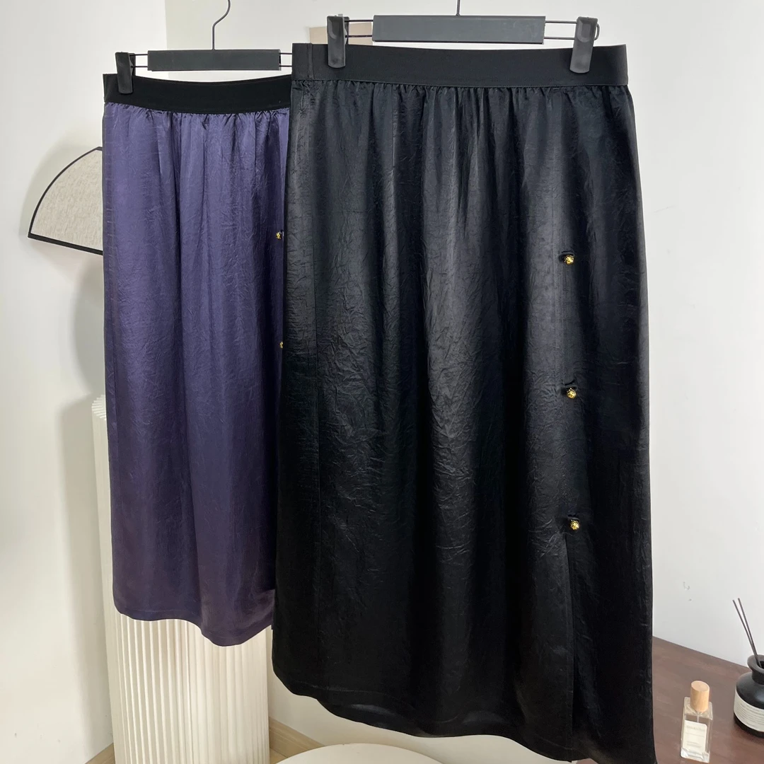 大码醋酸松紧腰半身裙