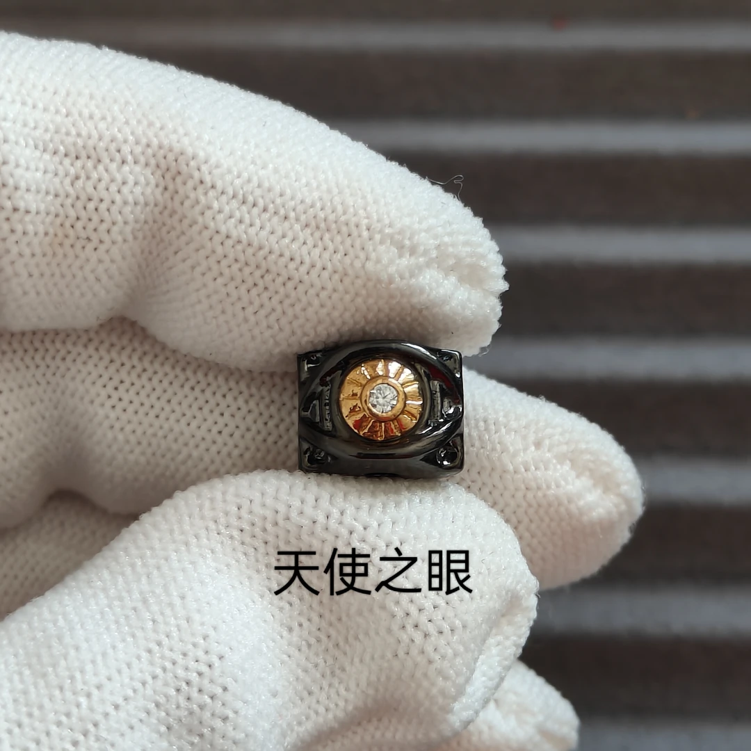 铜吊坠 天使之眼直切老型珠镶嵌猴头星月凤眼主珠腰珠文玩配饰