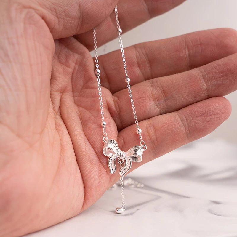 足银手链 气质轻奢时尚百搭小众简约坠链素款999纯银公主在逃手链