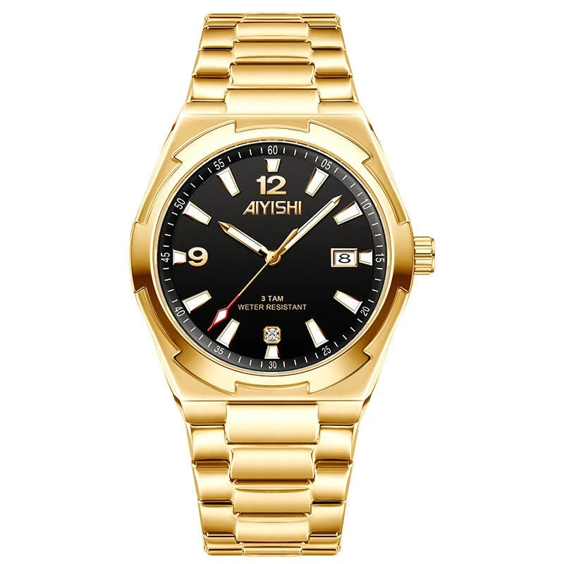 瑞士注册品牌AIYISHI瑞士黑冰糖 男女时尚腕表-2069-MSGJ