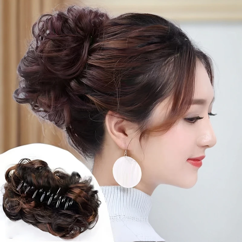 抓夹假发包丸子头发圈防真发蓬松懒人盘发器花苞头头发夹子头饰