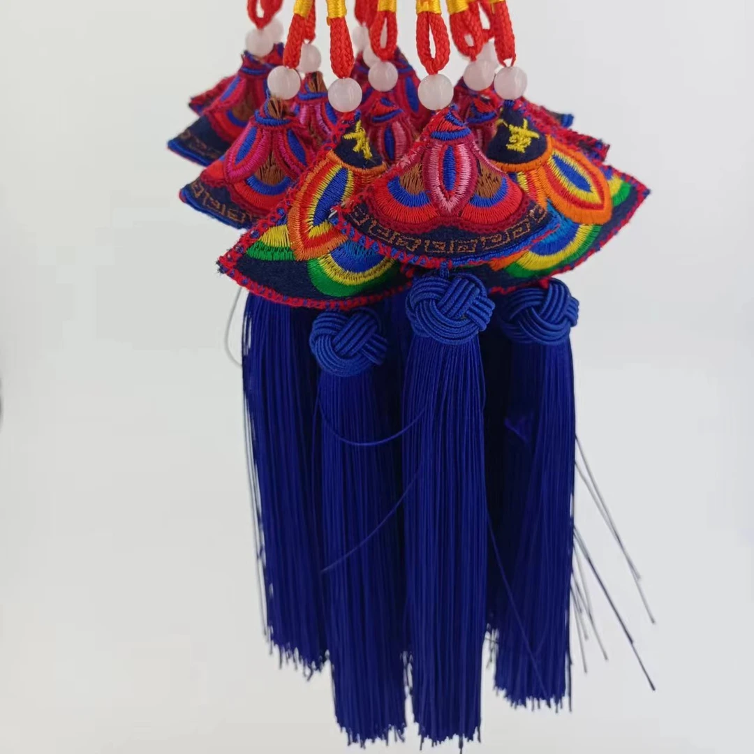 三角香囊汽车挂件古风刺绣后视镜内饰创意吊坠车挂香囊新款