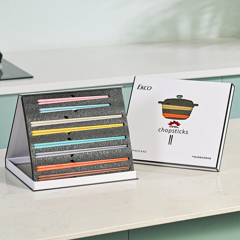 Ekco筷乐套组家用防滑防霉彩色高档网红创意彩色抗菌环保筷子
