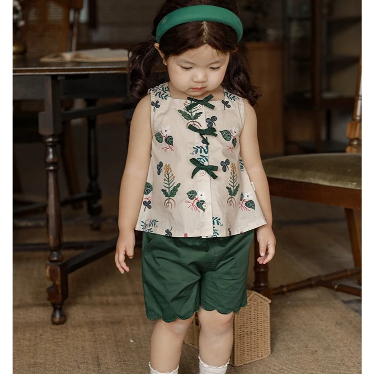 幼悠女童民族风数码印 包边绣套装 X3911