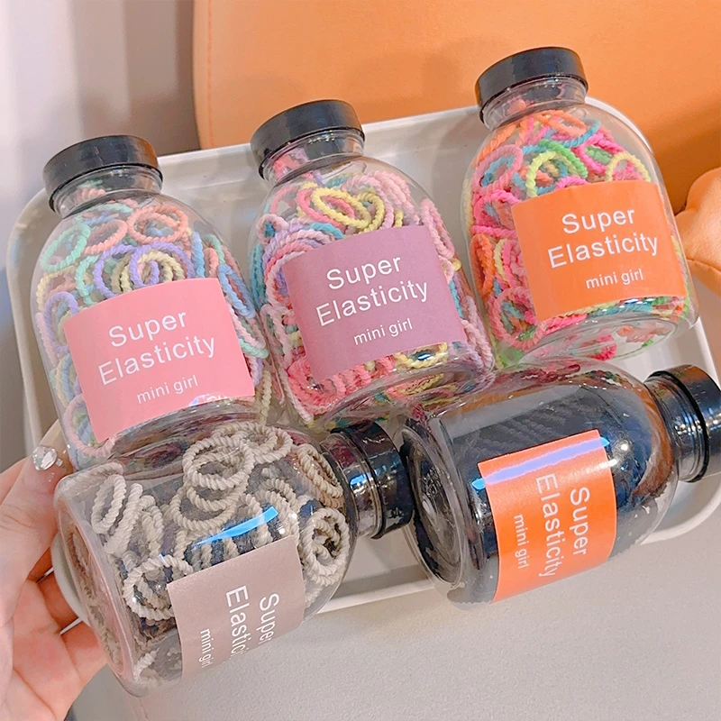 宸翡 拇指发圈不伤发皮筋宝宝头绳弹性好瓶装发圈儿童皮筋