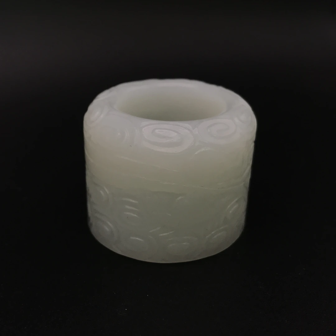 清中期和田玉云龙纹扳指/278271/收藏/传承/【友谊文物商店】