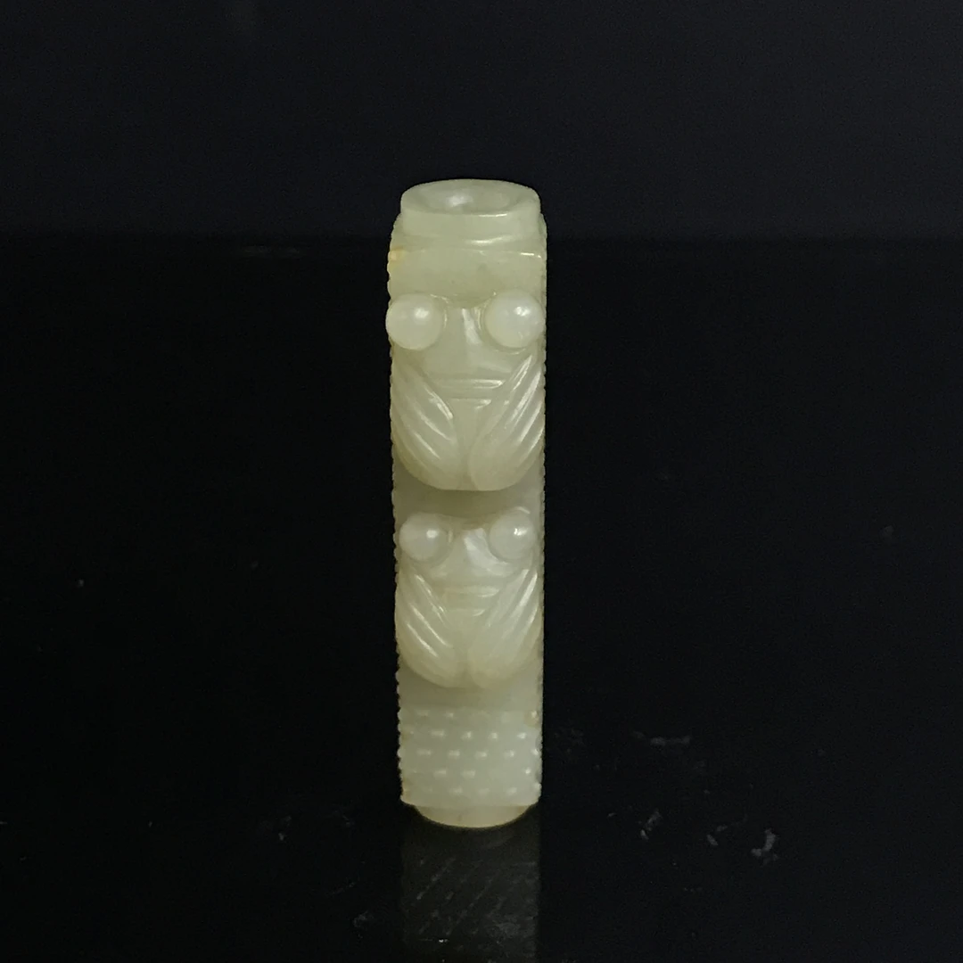明代和田玉蝉型勒子/505333/收藏/传承/【友谊文物商店】