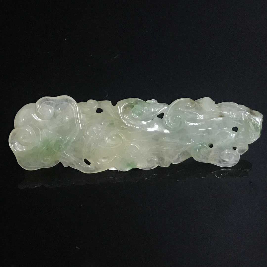 清中期翡翠灵芝佩/382510/收藏/传承/【友谊文物商店】