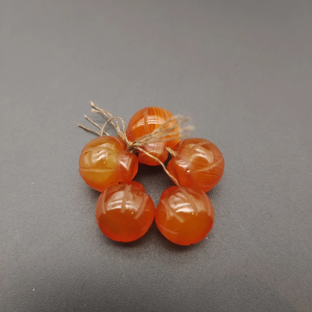 【友谊文物商店】清代玛瑙莲蓬扣400599