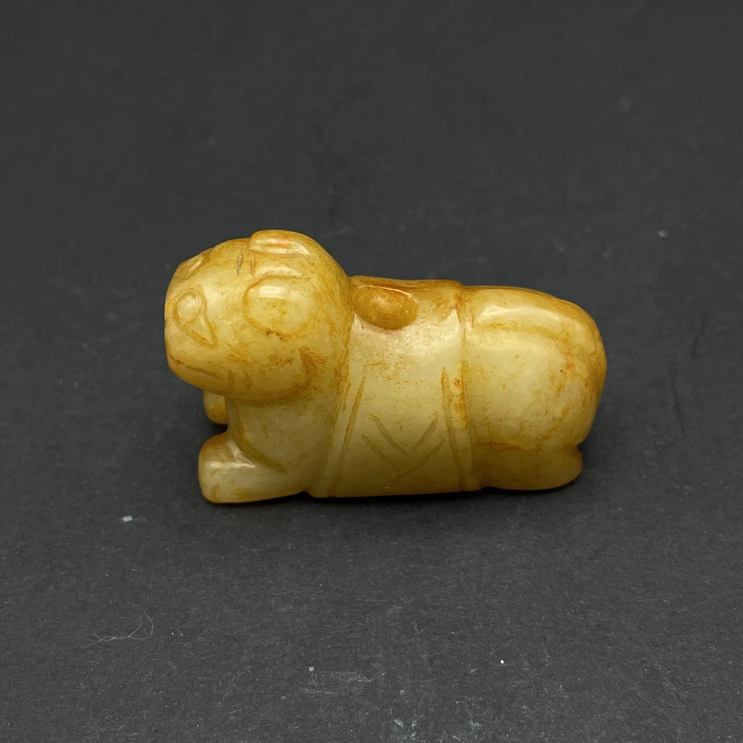 明代玉圆雕兽098436/收藏/传承/【友谊文物商店】