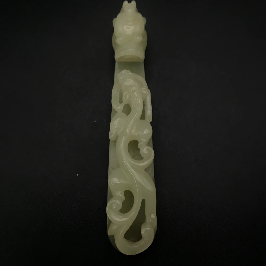 清中期和田黄玉苍龙教子带钩/303478/收藏/传承/【友谊文物商店】