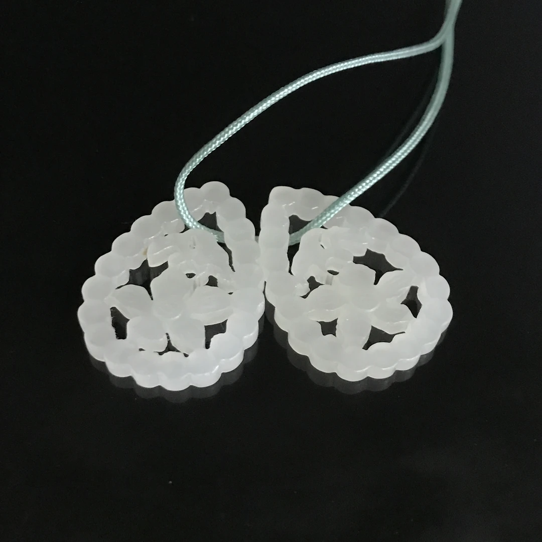 清代和田玉连珠花卉纹佩成对/362562/收藏/传承/【友谊文物商店】