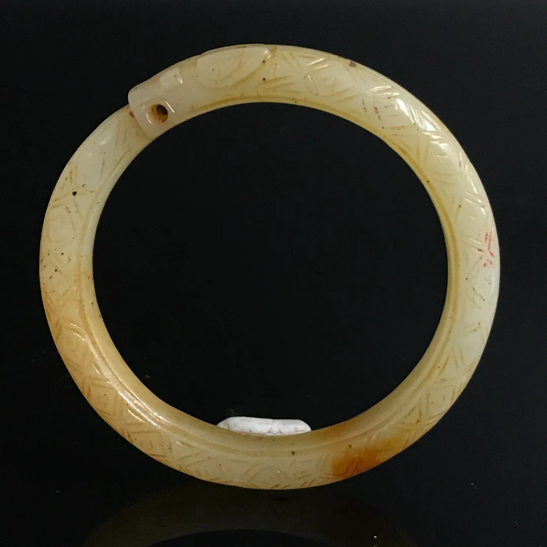 清早期和田黄玉咬尾龙纹环/408760/收藏/传承/【友谊文物商店】