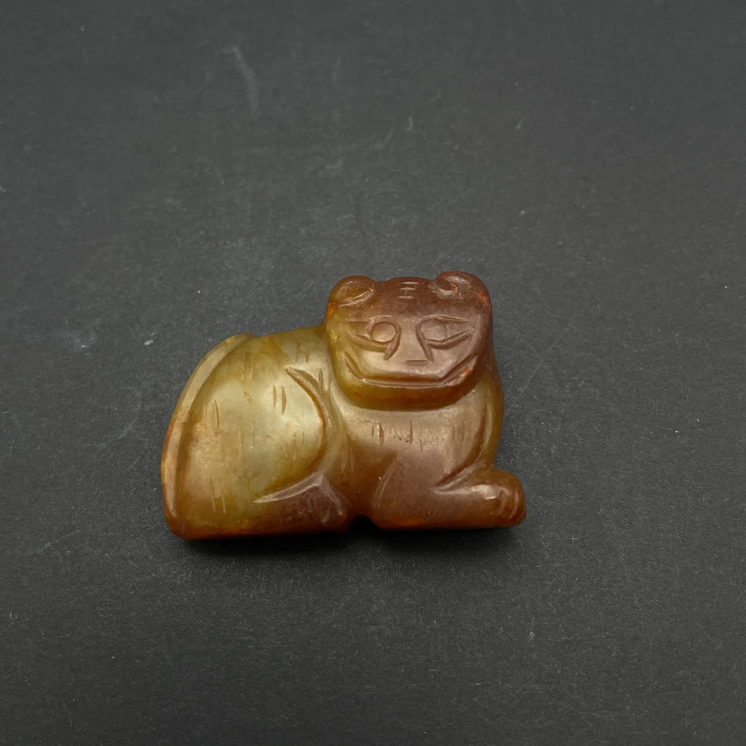 明代玉圆雕虎098449/收藏/传承/【友谊文物商店】