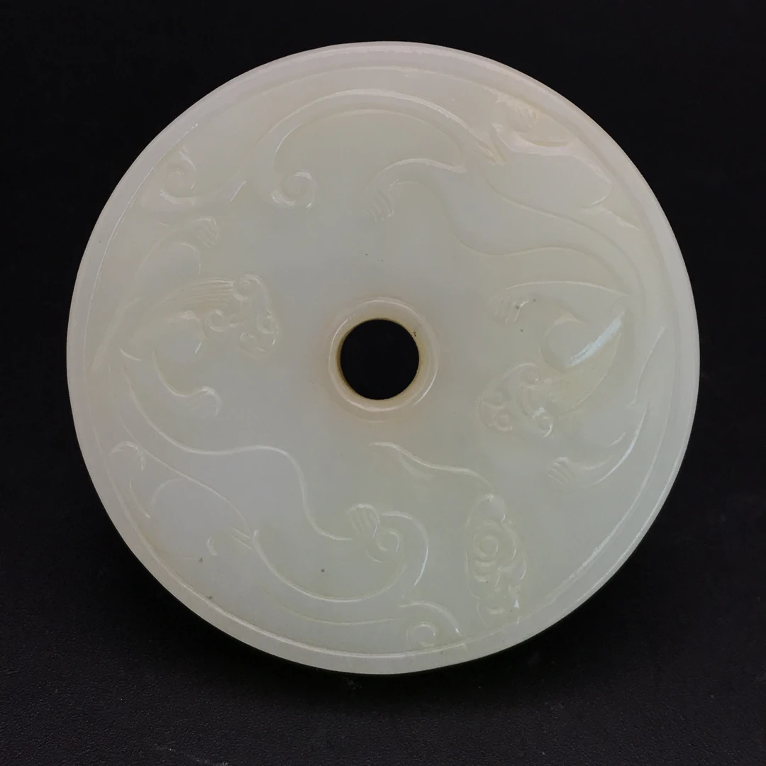 清中期和田玉螭龙纹璧/283031/收藏/传承/【友谊文物商店】
