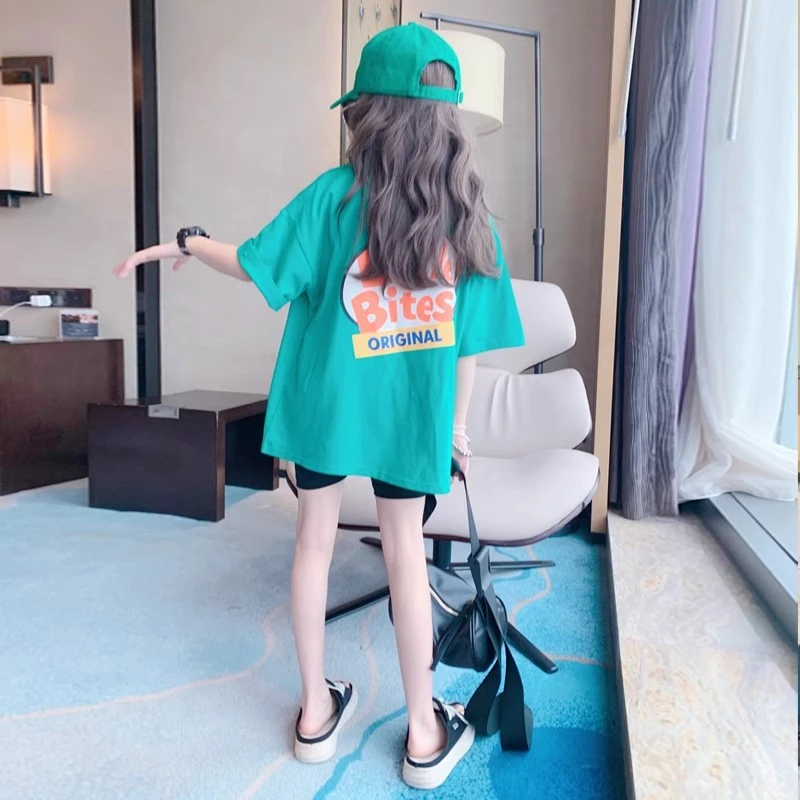 【清仓浮力】女童洋气T恤夏装中大童童装中大童夏季半袖上衣潮
