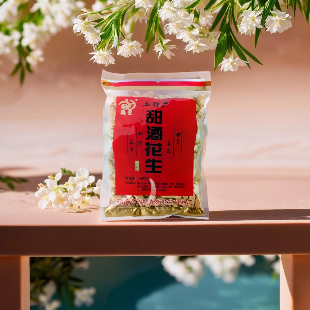 400g甜酒花生香脆客家土特产花生米带壳花生袋装下酒菜开袋即食