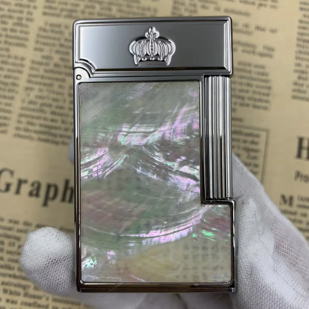 凯西亚侧滑朗声镶嵌天然鲍鱼贝男士复古煤油打火机送礼