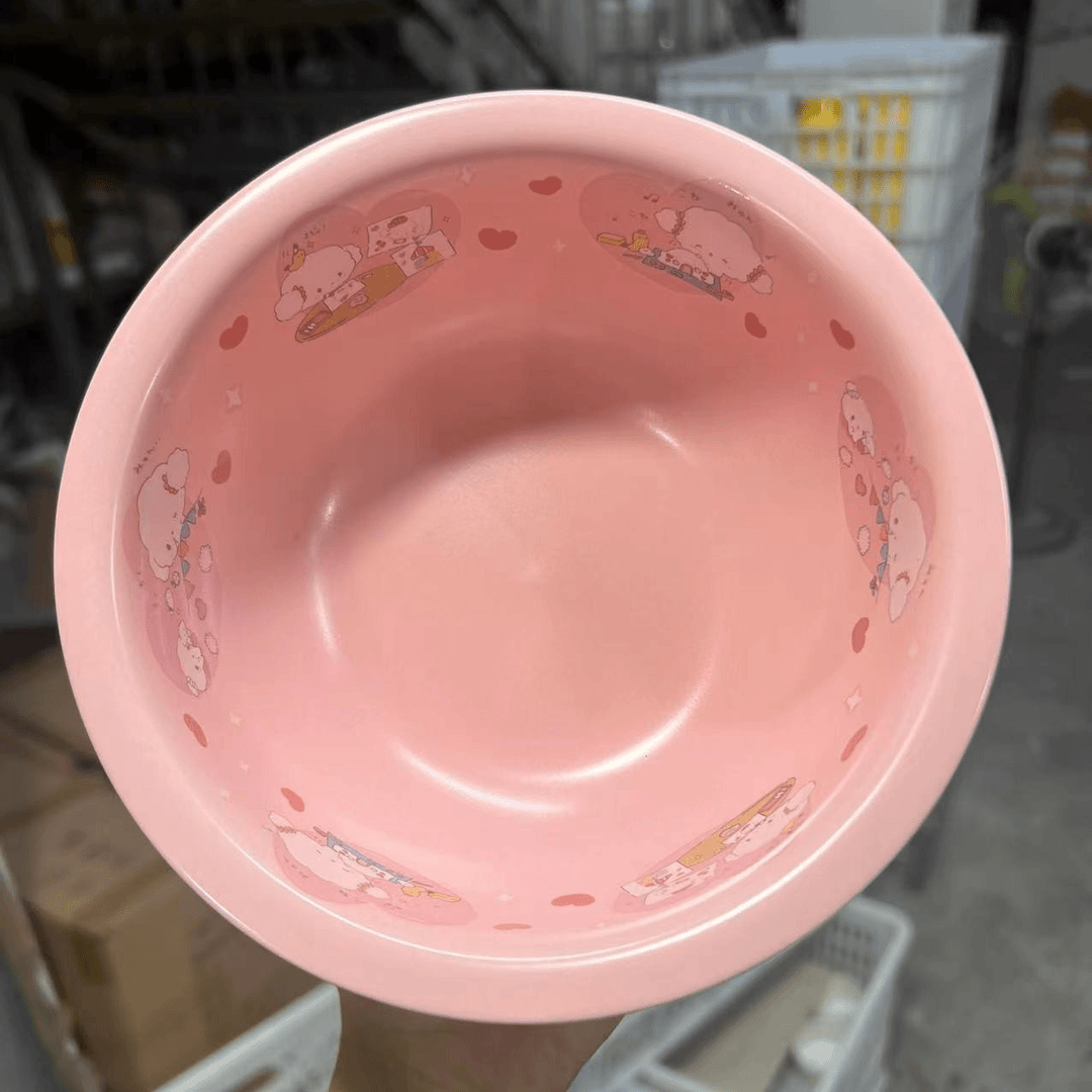 可爱小麦云粉色陶瓷沙拉碗大碗