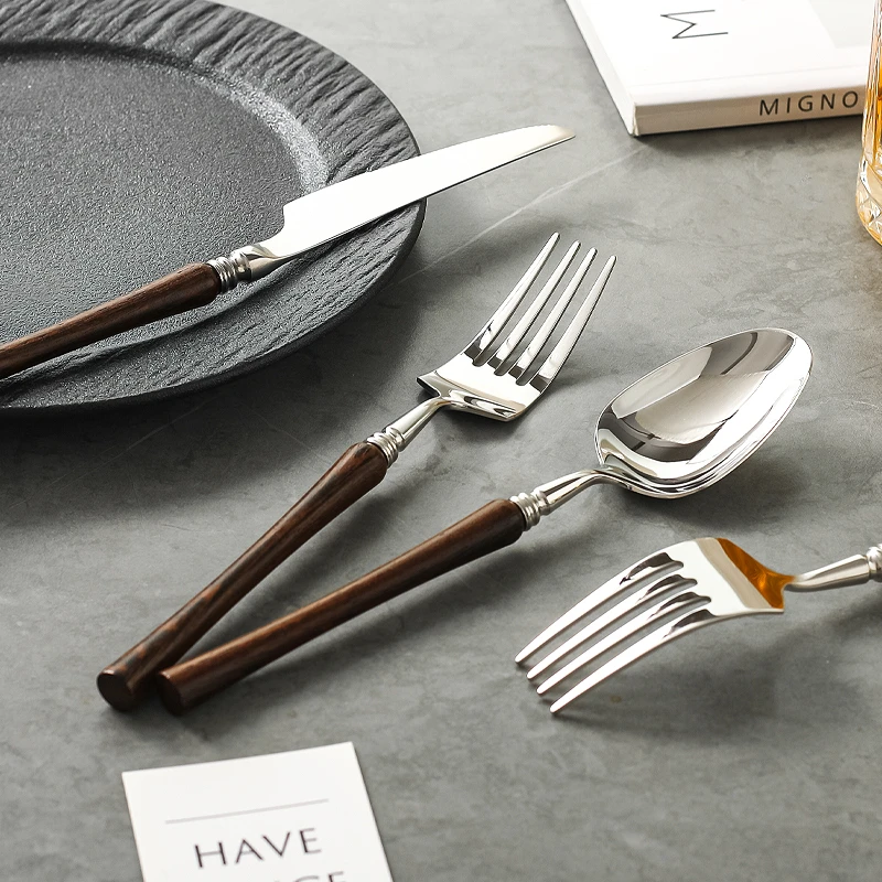 川岛屋牛排刀叉勺三件套高端西餐餐具套装全套切牛扒专用勺子叉子